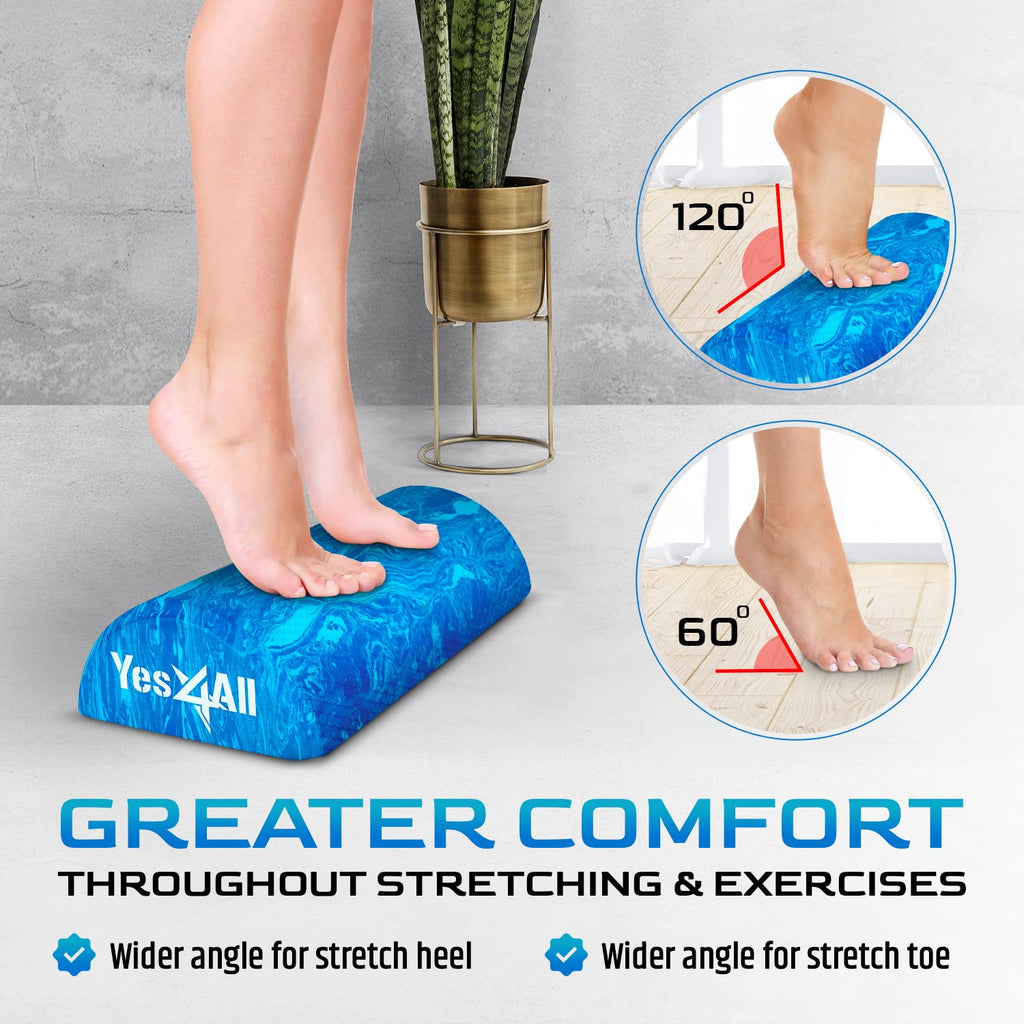 Yes4All Half Round Foam Roller, EVA Firm Half Foam Roller for Yoga, Half Yoga Back Roller for Muscle Massage for Pilates, Balance & Core Exercises - 12/36 inches - Blue, 12 inches