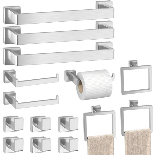 10-Pieces Gold Bathroom Accessories Set, 16 Inch Towel Bar Set