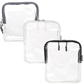 BORSALI Quart Size TSA Approved Clear Toiletry Bag, 3-1-1 Liquids, 3 Pack
