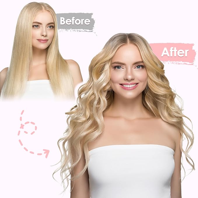 Hair Rollers Set, 29 Pcs Self Grip Heatless Hair Curlers Styling Tools Hair Rollers for Blowout Look for Long Hair DIY Rollers Hair Curlers