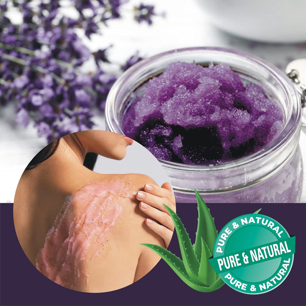 First Botany Body Scrub - Natural Exfoliating Salt Scrub & Body and Face Souffle helps with Moisturizing Skin, Acne, Cellulite, Dead Skin Scars, Wrinkles (11 oz, Lavender)