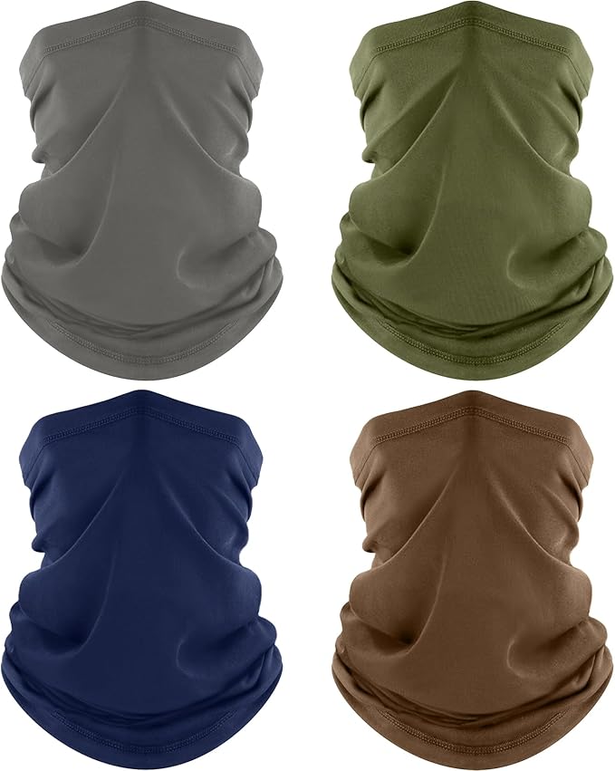 ROXUN Neck Gaiter, 4 Pack Summer Cooling Breathable Face Mask for Outdoors