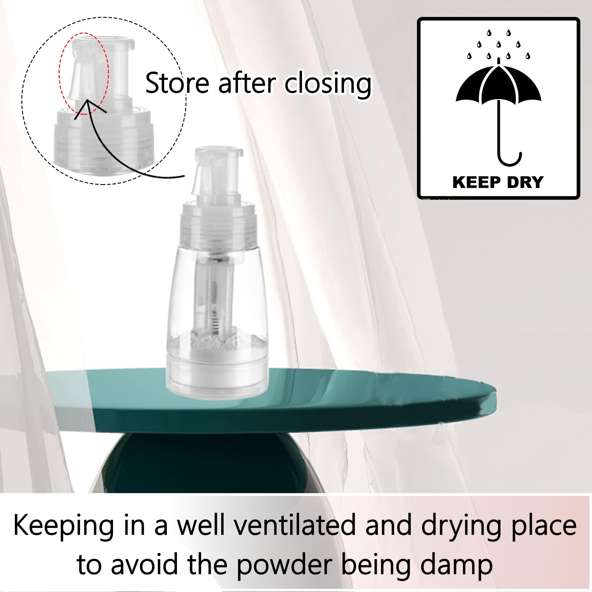 Aethland Powder Spray Bottle for Dry Shampoo, Talc and Powder Applying Bottle, Refillable Hair Fiber Applicator for Hair Salon, Cleaning, Plants, Misting & Skin Care (180ml)