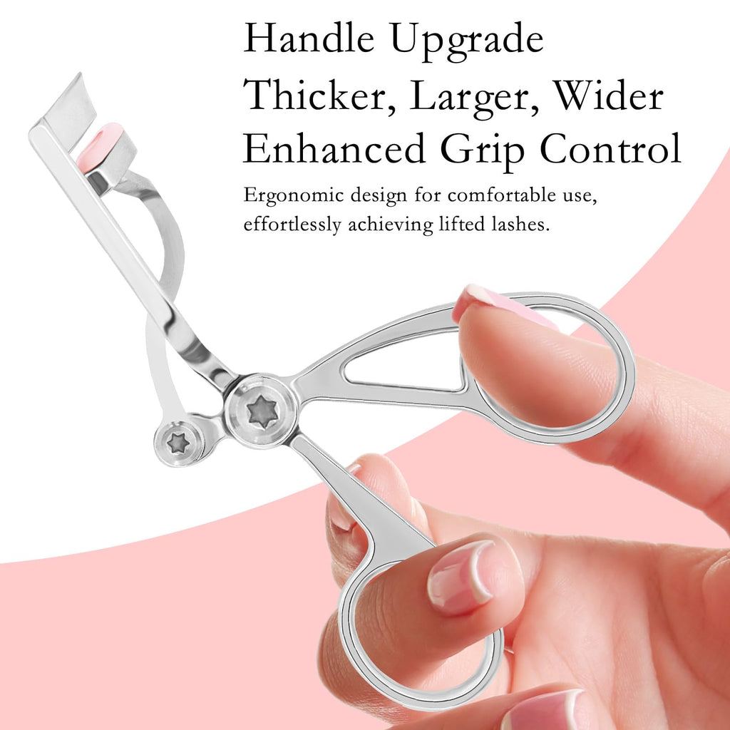 Luxurious Eyelash Curler, Professional Eyelash Curlers Long Lasting Lash Curl Eye Opening Voluminous Lashes Curler Heavy Duty, Zinc Alloy (Silver)