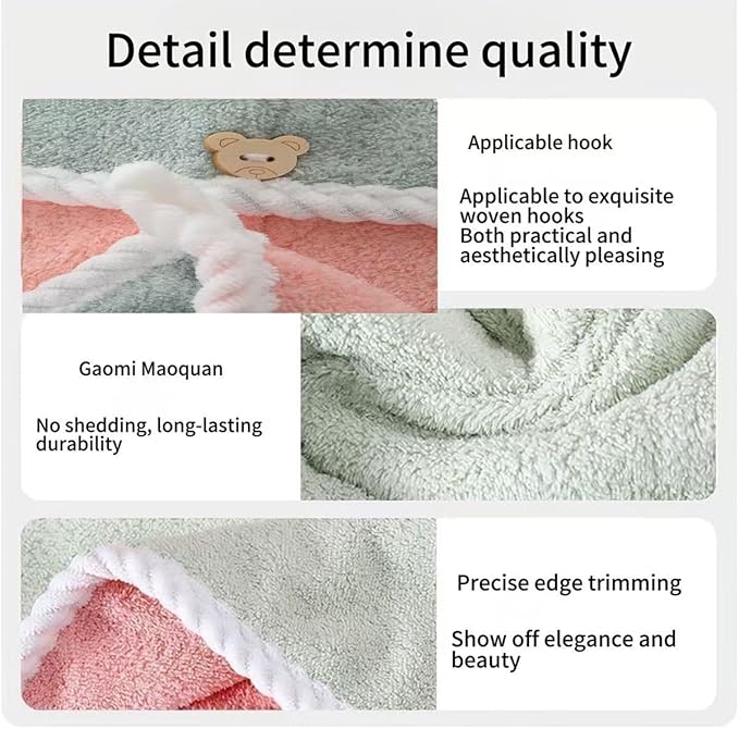Microfiber Hair Towel, Hair Towel wrap for Women,Hair wrap Towels,Hair Turbans for Women Wet Hair, wrap for Kids (Pink and Green) 1pcs