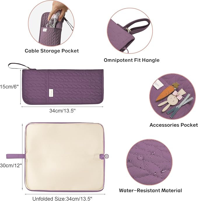 KarSyon Hot Tools Organizer Heat Resistant Mat Case Hair Tools Holder Travel Bag Portable Hair Styling Tools Cover Pouch for Curling Iron,Flat Iron,Hair Straightener (Purple)