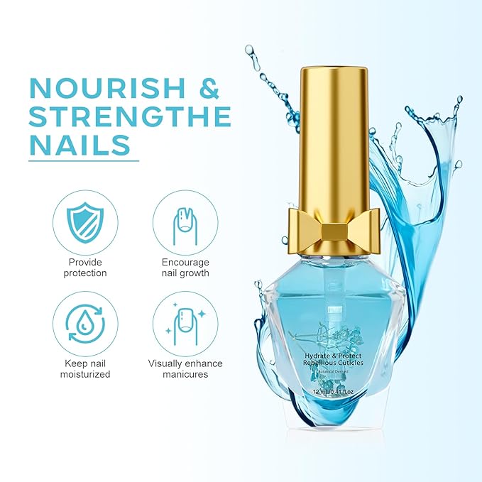 Cuticle Oil, Cuticle Nail Oil Infused with Real Flowers, Jasmine 12ml