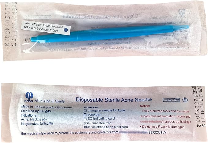 2 Pack of Disposable Sterile Acne Remover Tools Safe Pimple Popper Tool Aseptic Blackhead Remover Tools Sanitary Comedone Extractor Tool Pimple Extractor Tool