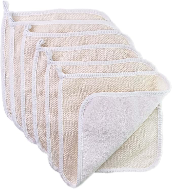 PPHAO BASIC - Soft Weave Washcloth for Face - Face Washcloths - Exfoliating Washcloths for Dead Skin - Exfoliating Towel Pack - Bulk - Washcloths Scrubber for Body and Face - Towel - 6 Pack