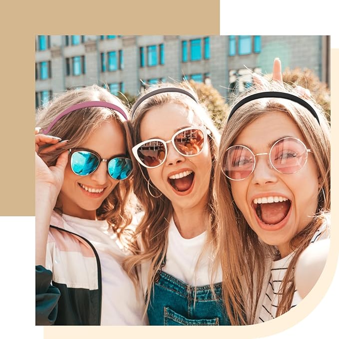 Hapdoo Sunglasses Headband for Women No Pressure Matte Non Slip Head Bands for Women’s Hair with Teeth, Comfortable Sun Glasses Headband 6PCS Thin Plastic Hairbands