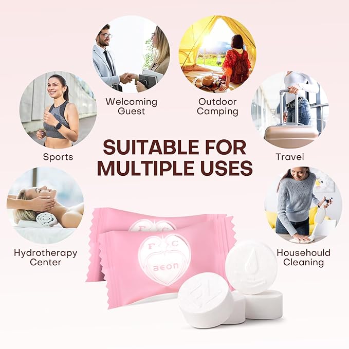 FCaeon Compressed Towel Tablets for Travel, 100 Disposable Face Towels