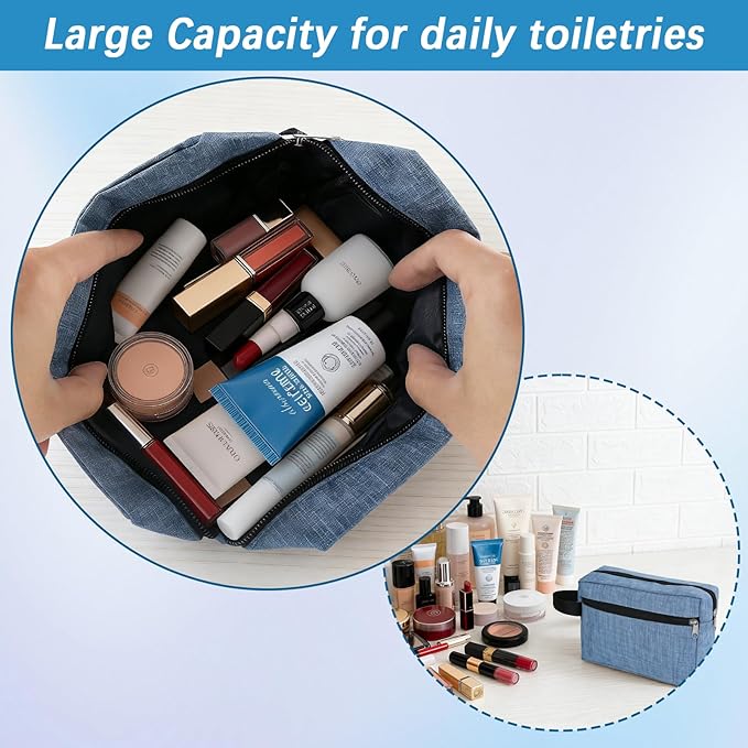 Orepzinc 8 PCS Travel Toiletry Bag for Women and Men, Travel Pouch, Large Shaving Bag, Portable Grooming Bags, Foldable Storage Bags with Handle for Cosmetics Toiletries Tools, 4 Colors