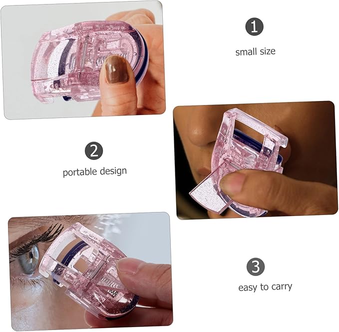 Ipetboom Portable Eyelash Curler Set with 2 Curlers and 4 Silicone Pads Travel Size Eye Lash Curling Tool for Women Makeup Accessories