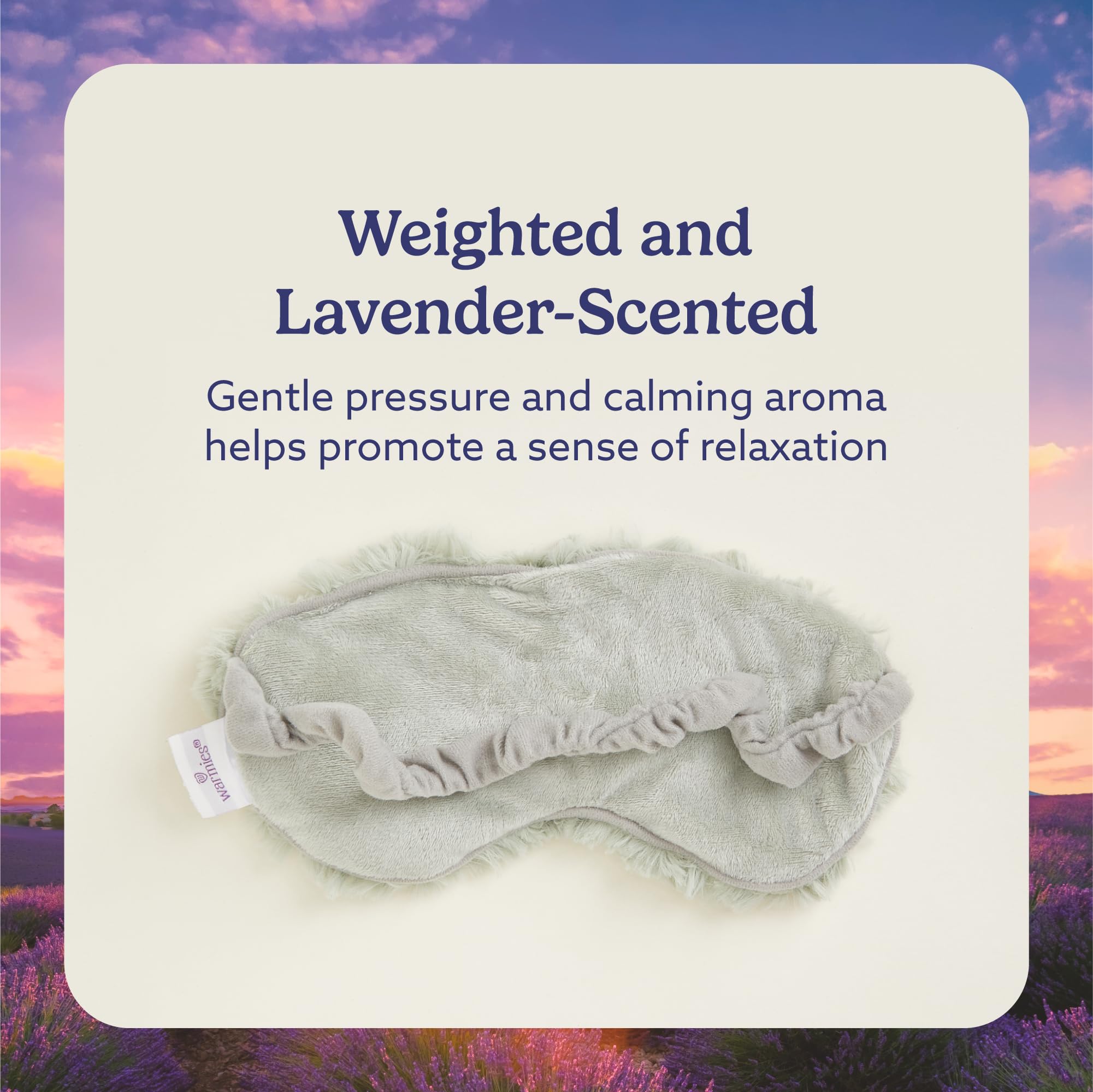 warmies Microwavable Eye Mask for Warmth & Comfort - Heat & Cooling Eye Compress for Dryness Relief - Weighted & Heated Lavender Sleep Mask for Calming Relaxation - Curly Sage