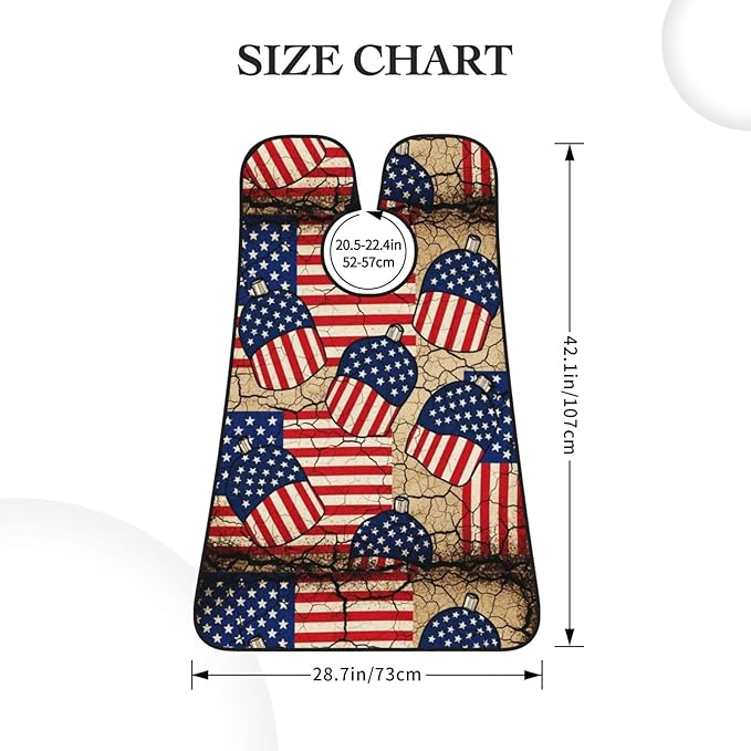 No-Slip Shaving Bib, Beard Grooming Apron with Strong Suction Cups, Grunge USA Flag