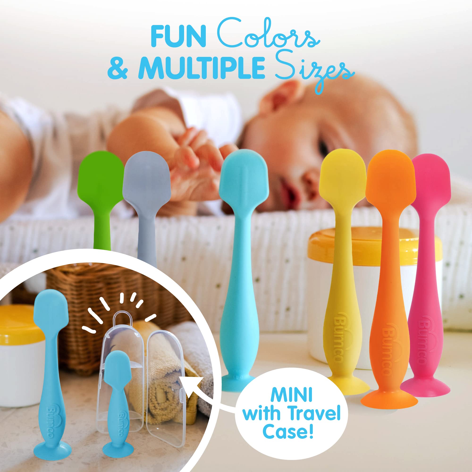 Bumco Baby Bum Brush - Flexible Diaper Cream Spatula Applicator (Blue)
