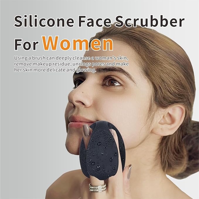 Soft Silicone Body Scrubber with 2pack Silicone Face Scrubber for Shower,Exfoliating Body Scrubber for Sensitive Skin,Silicone Body Brush Face Cleansing Brush for Pore Cleaning,Skin Care