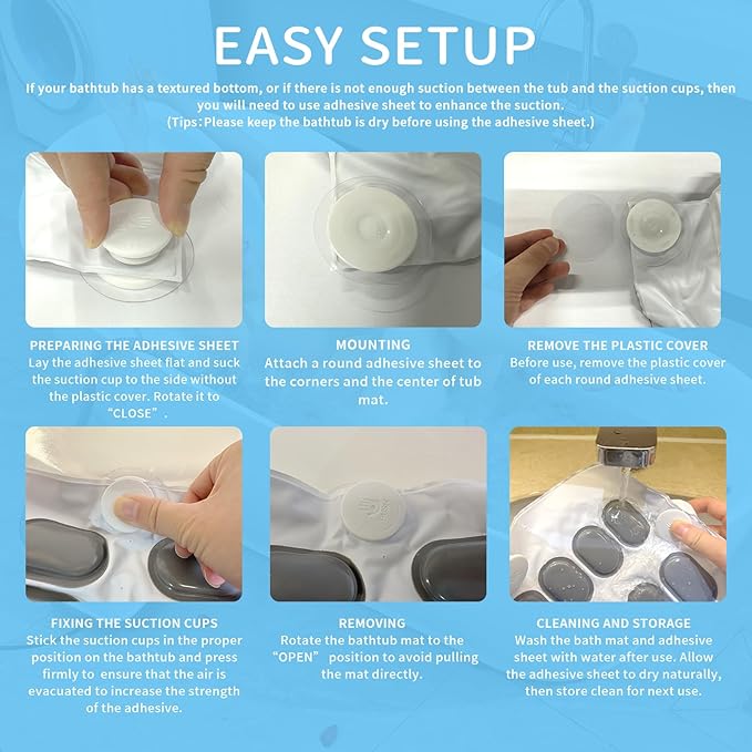 Portable Spa Bubble Bath Massager - Bubble Bath Mat Tub Spa Massager with Upgraded Powerful Suction Cup, Electric Air Pump, Pillow and Remote Control for Ultimate Relaxation, 48 * 17in