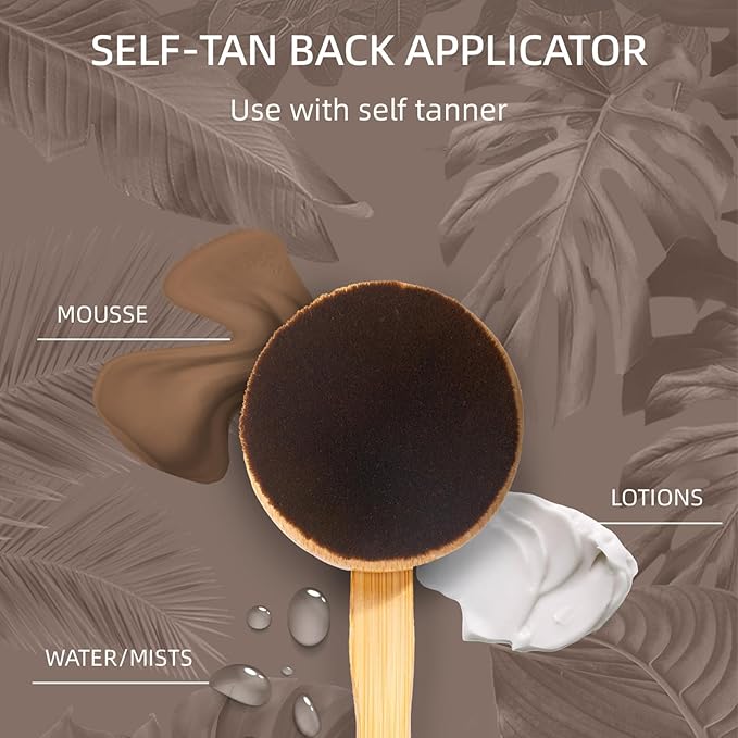 Ludanbest Self-Tan Back Applicator, Back Brush For Applying Self-Tan, Long Handle For Controlled Sunless Tanning, Eco Friendly Back Tanning Applicator, Vegan, & Cruelty Free, 1 Count