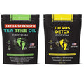 DAILY REMEDY EXTRA STRENGTH Tea Tree Oil & Citrus Detox Foot Soak Set - Made in USA - Soothes Sore Tired Feet, Athletes Foot, Stubborn Foot Odor, Softens Calluses & Refreshes & Detoxifies - Pack of 2