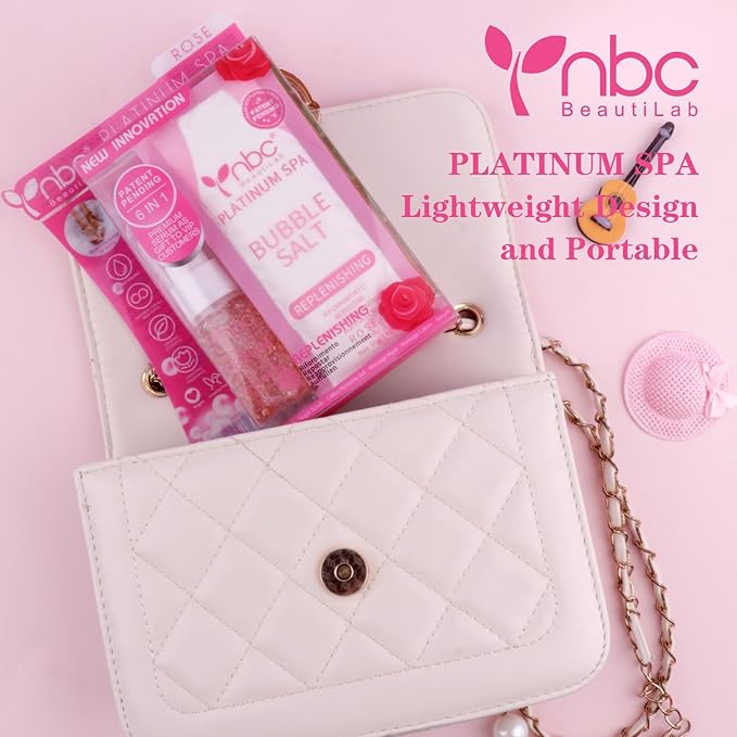 nbc BeautiLab Pedicure Foot Soak Set - Upgraded 6 in 1 Foot Spa, Foot Bath Spa, Pedicure Kit, Foot Soak for Tired & Dry Cracked Feet, Athletes Feet, Bad Odor, Softens Calluses (Rose)