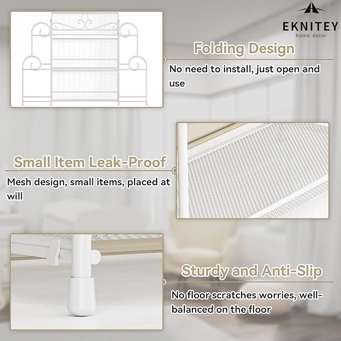 EKNITEY 3-Tier Bathroom Organizer - Sink Organizer Spice Rack(No Assembly)