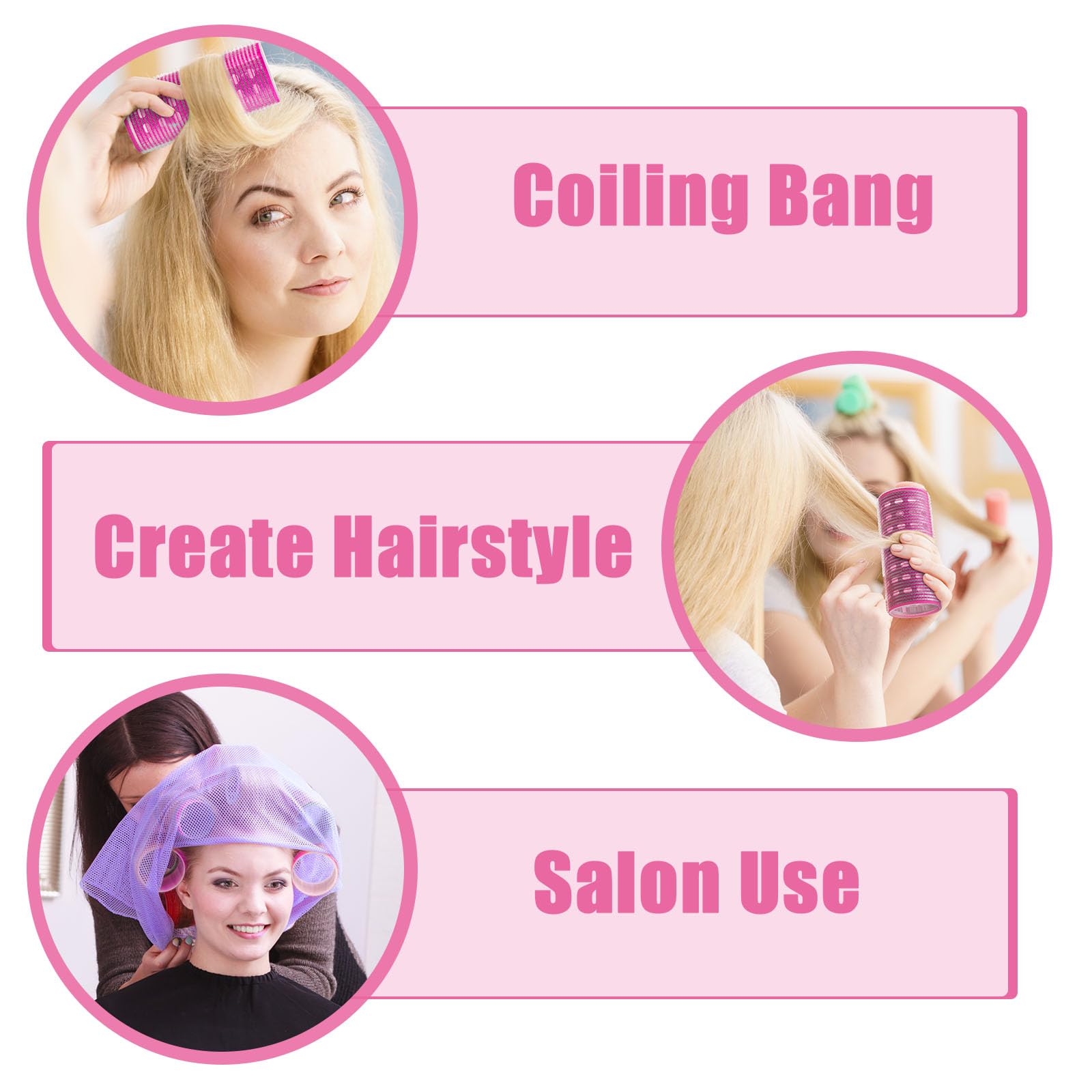 WILLBOND 4 Pcs Aluminum Thermal Hair Rollers for Women, 4.7 X 2 Inch