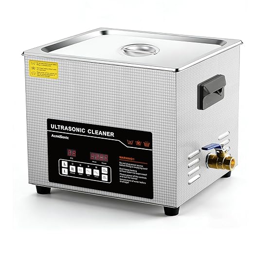 ACMESONIC Ultrasonic Cleaner 15L Dual-Frequency Professional Digital Stainless Steel Cleaning Machine with Heater Timer for Denture, Coins, Small Metal Parts, Circuit Board, Lab Tools, etc