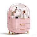 lurcns Vanity Organizer with Lid and Drawers, Beauty Skin Care Storage for Countertop, Birthday Gift for Teen Girls, 10 11 12 13 14 15 16 17 18 Year Old Girl Gifts, Pink Makeup Holder for Dresser