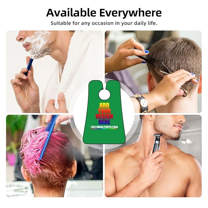 Custom Beard Bibs Apron Personalized Beard Hair Catcher Add Photo Picture Text Waterproof Beard Shave Cape for Shaving Trimming for Birthday Father's Day Gifts Irish Green