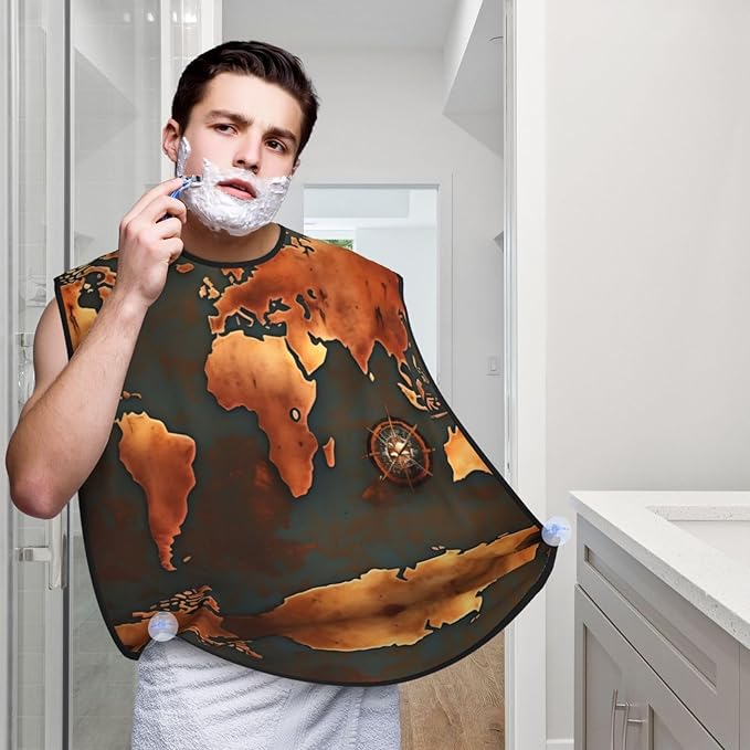 Abstract Paint Splashes Print Beard Bib Shaving Apron, Beard Hair Trimming Cape Gift For Dad
