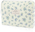 Gosect Floral Makeup Bag, Small Cosmetic Bag for Women Girls, Cute Cotton Makeup Bag, Quilted Makeup Bags, Flower Travel Toiletry Organizer Bag(LSHH)