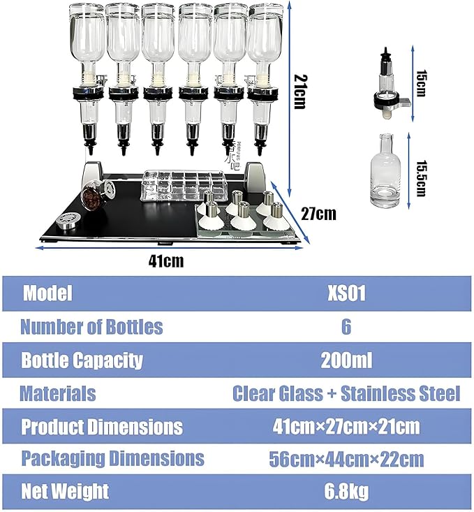 Hrxllb Professional Manual Perfume Dispenser, Liquid Filling Machine Transfer Tools,Manual Dispenser Set, Adjustable Pump Heads & Testing Cups for Shops & Lab & Bars(12Heads)