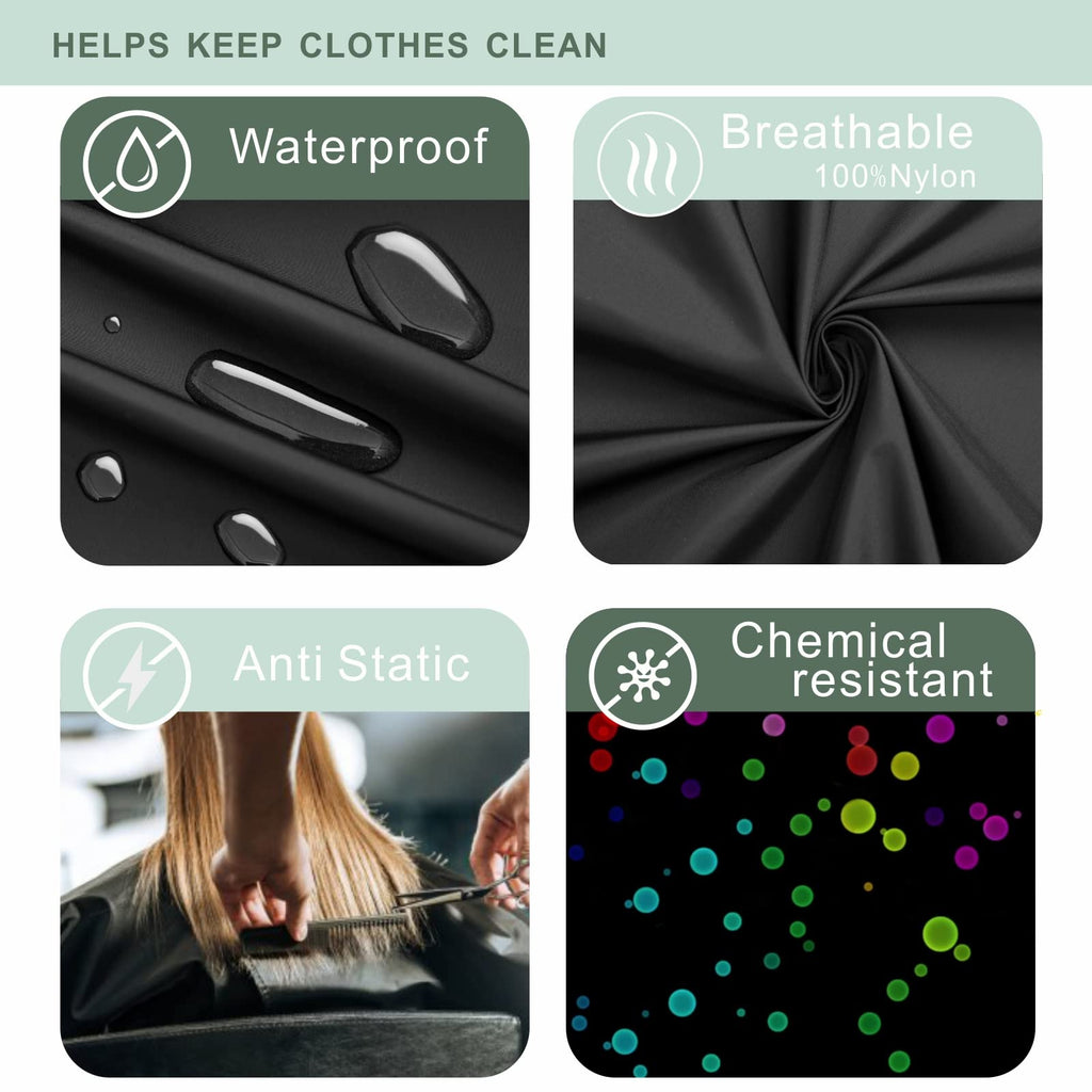 izzycka Professional Barber Cape With Armholes - Hands Free All Purpose 64"x56" Large Waterproof Salon Capes for Hair Stylist - Nylon Hair Cutting Cape For Hair Dye, Hair Color,Haircut - Black