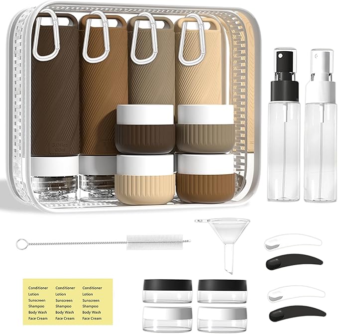 Udihch Travel Toiletry Containers 26Pcs Silicone Leakproof TSA Approved Set