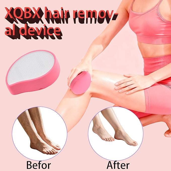 Professional Crystal Hair Remover - Nano Glass Epilator & Exfoliator 2-in-1 (Pink)
