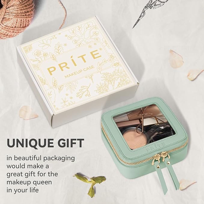 Prite Clear Makeup Bag Small Travel Cosmetic Case Toiletry Bag for Women