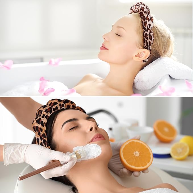 Ztomine Spa Headbands for Washing Face or Facial, Set of 2 Skincare, Terry Cloth Headband Wash Headband Combo Pack - Puffy Makeup Headbands for Face Washing, Mask, Skin Treatment