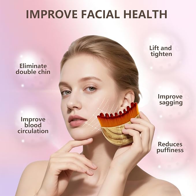 Lymphatic Contour Face Brush(2-PCS),Super Soft Manual Lymphatic Drainage Massager for Sculpting, Relieve Fatigue & Reduce Puffiness, with Portable Case Suitable for Facial Cleansing and Massage
