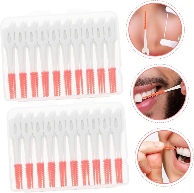 WRITWAA Interdental Brush Set 80pcs Portable Dispenser Flexible Gum Massager for Effective Oral Care for Teeth Gaps and Use