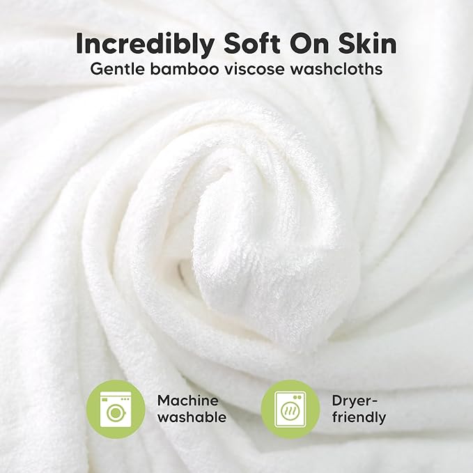 6-Pack Baby Washcloths – Soft Absorbent Viscose from Bamboo Washcloths for Face, Body, Baby Towels for Newborn, Kids, Toddlers,Infant,Gentle on Sensitive Skin,10x10 Reusable Face Towels(Meadow Green)