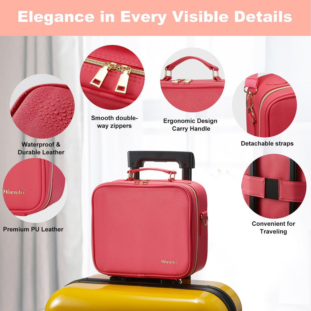 Mocado Travel Makeup Bag with Mirror Makeup Case with 10x Magnifying Mirror