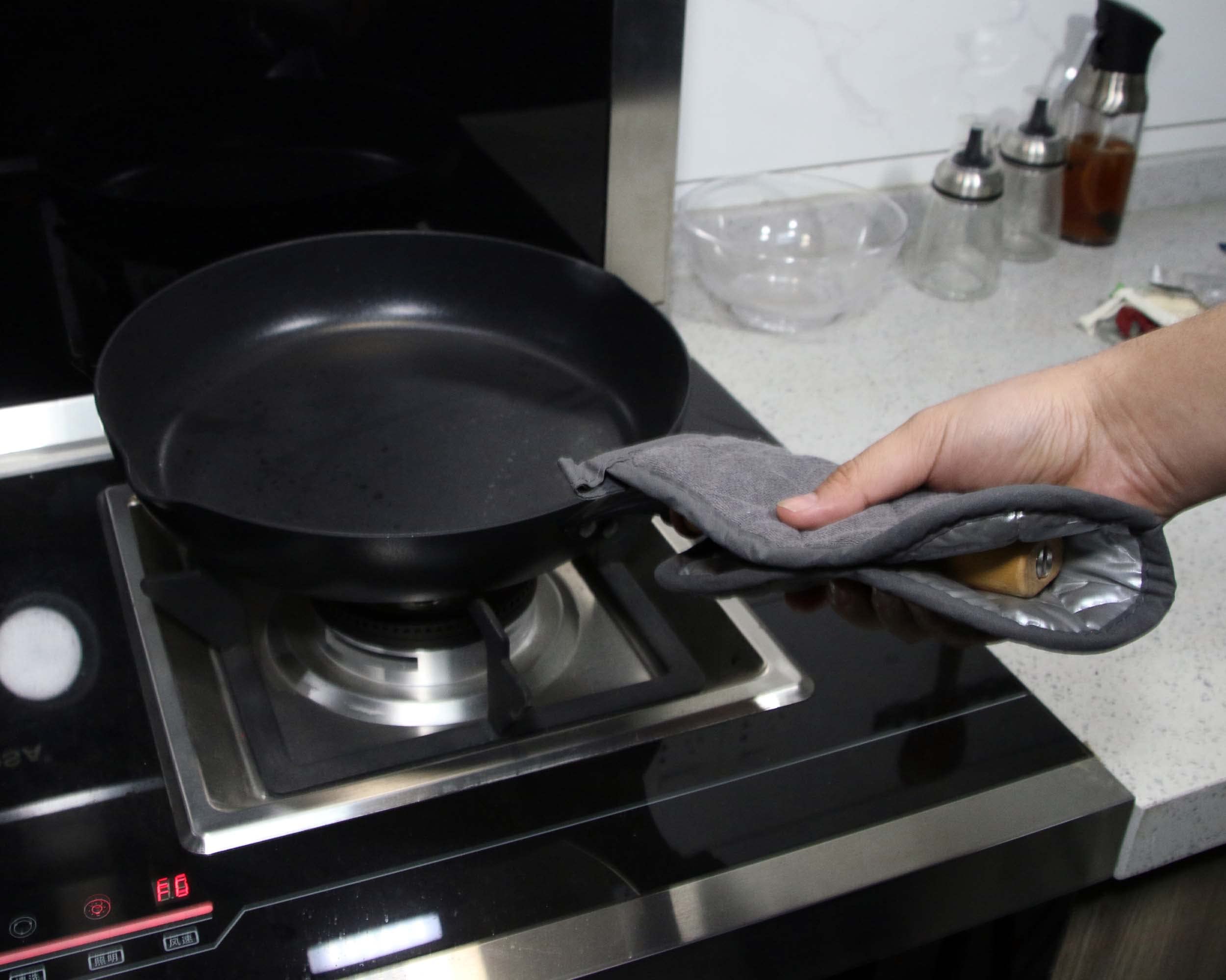 5 PCS Pot Holders for Kitchen, Cotton Potholers with Great Heat Resistance, Hot Pads, Trivets for Cooking and Baking Grey