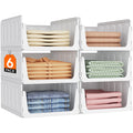 Lifewit Stacking Closet Organizers Shelf for Clothes 6 Pack 16.1" Depth