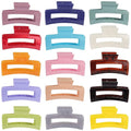 CECIAOAIME 15 Pack Rectangle Hair Claw Clips Solid Color Hair Clips Stylish Elegant Barrettes for All Hair Types for Women Non-Slip Hair Jaw Clips