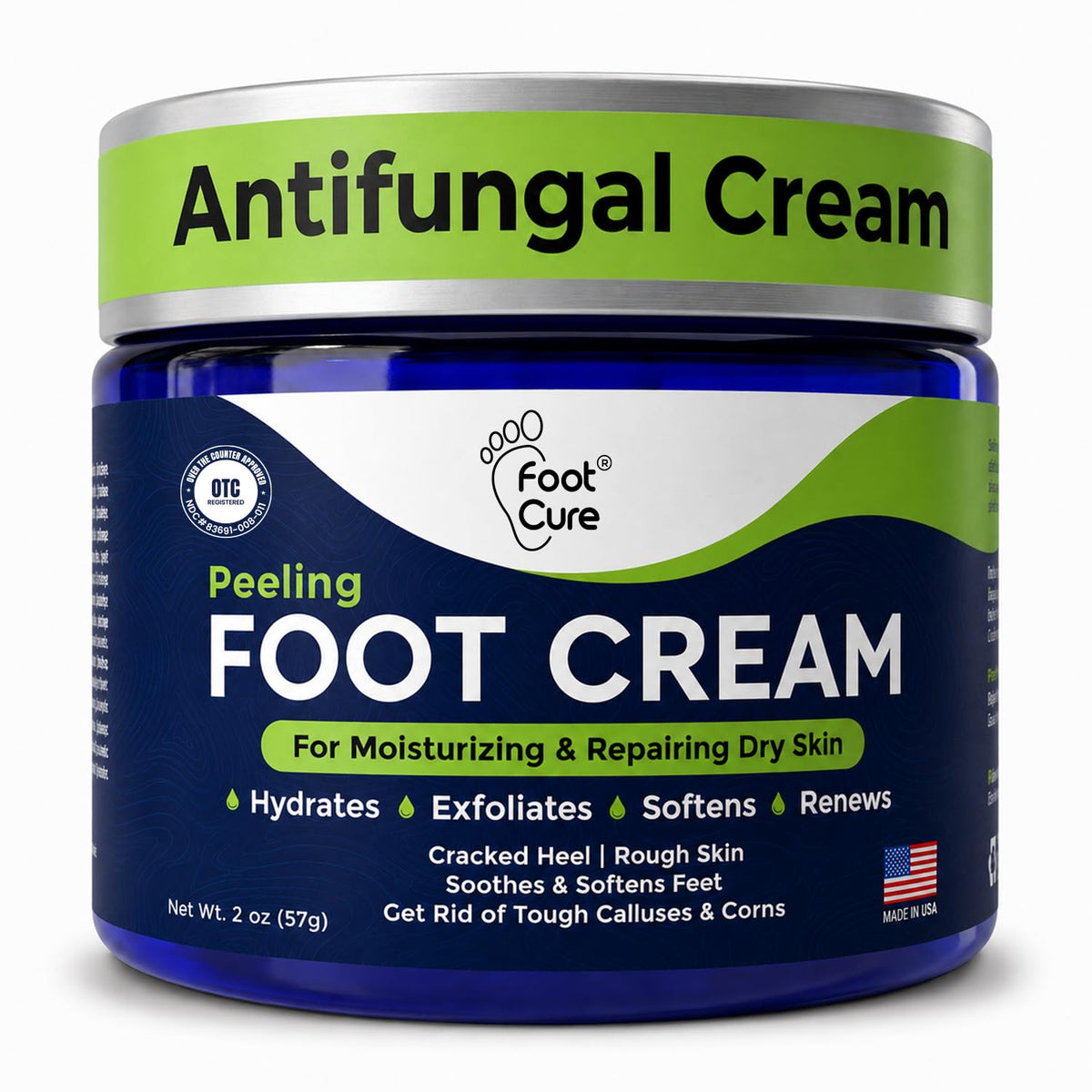 Antifungal Cream for Athletes Foot, Jock Itch, Ringworm, Dry Cracked Heel