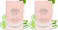 Pacifica Beauty, Vegan Collagen Hydrate & Plump Face Mask, Sheet Mask Set, Skincare, Moisturizer, Hydrated Dewy Skin, Cucumber & Aloe, For Dry & Aging Skin, 2 Pack, Vegan
