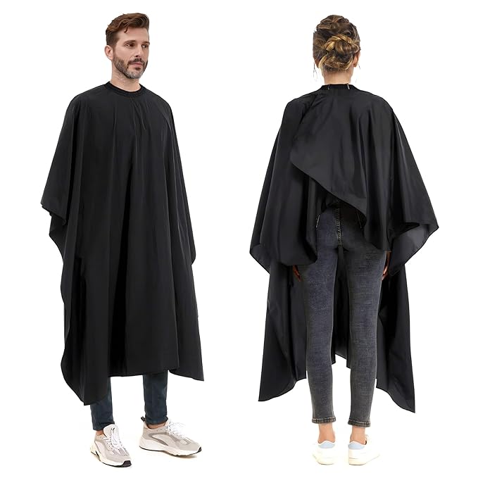 64" x 56" Waterproof Barber Cape for Men – Adjustable Neck Salon Cape – Professional Haircut Supplies