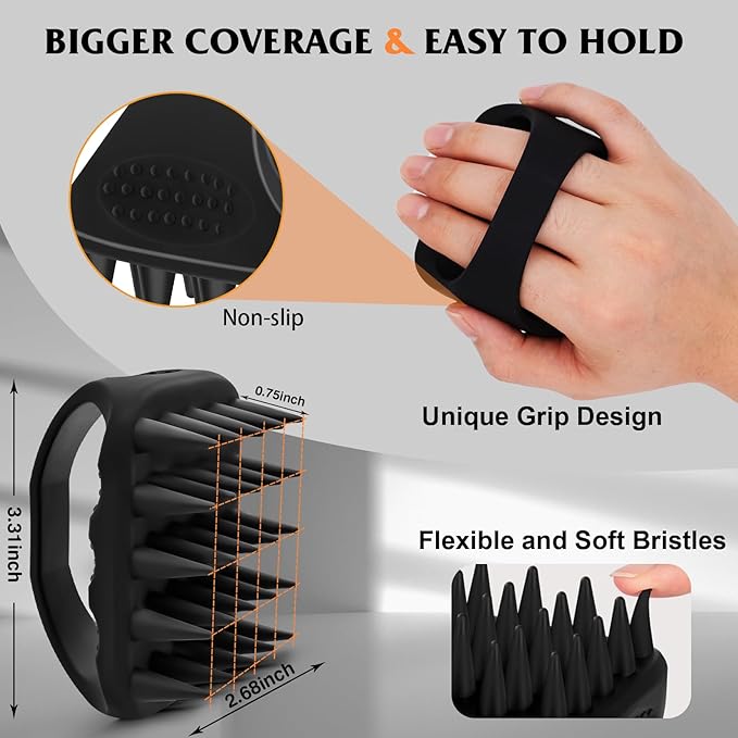 Silicone Beard Scrubber w/ Hook, Cleansing & Exfoliating Beard Care Brush
