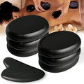 HDYAR 7 Pieces Hot Stones Massage Set - 6 Large Oval Massage Stones for Body Massage and 1 Heart-Shaped Basalt Stone Gua Sha Tool for Face Hot Rocks for Home Spa, Relaxing, Pain Relief